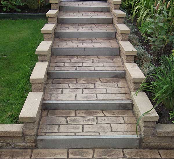 Patterned Concrete Steps